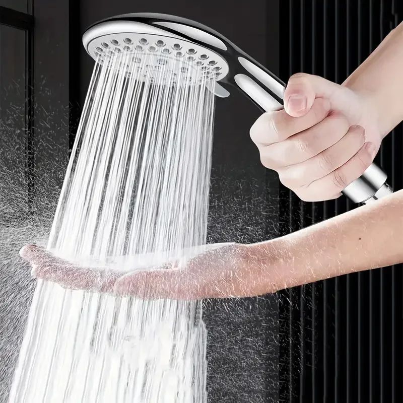 High Pressure Handheld Shower Head 5 Mode Adjustable Large Water Outlet
