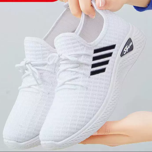 Spring and Summer Women's Low-Top Running Sneakers with Air Mesh New Trendy Mesh Women Flat Shoes