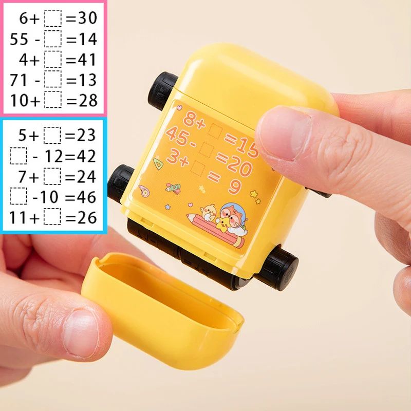 2-in-1 Math Roller Stamp Within 100 – Refillable Fill-in-the-Blank Practice Tool