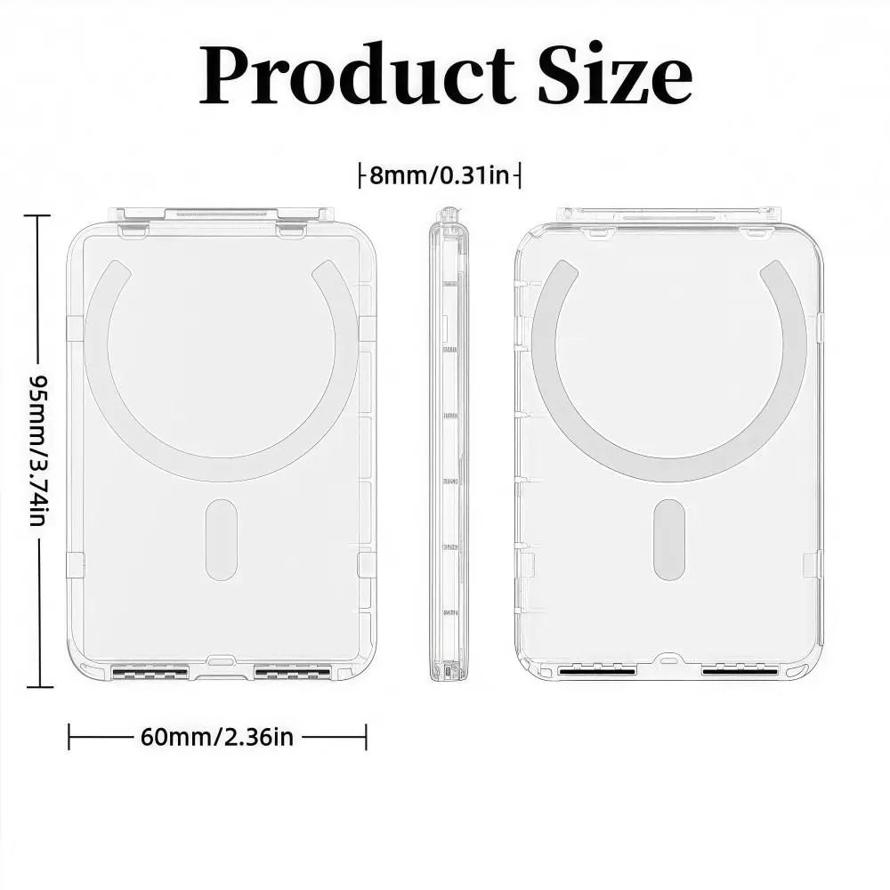 Transparent MagSafe Card Sleeve – Magnetic Stand with 2 Card Slots – High-Yield Mobile Interaction Hub