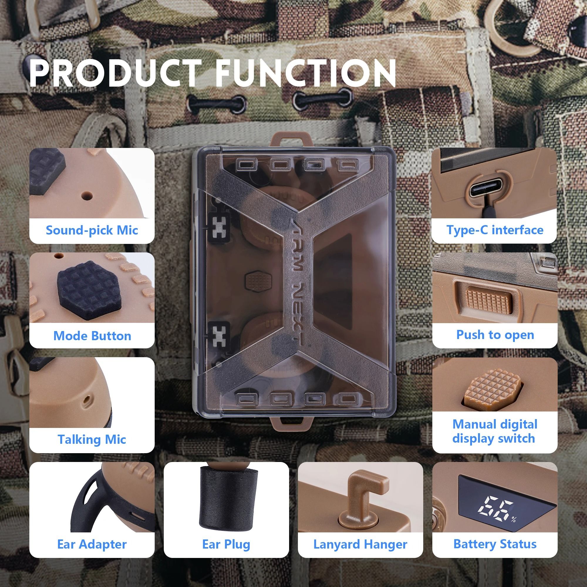 Bluetooth Tactical Noise Reduction Ear Protection Headset