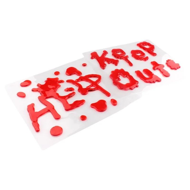 Static Cling Halloween Window Sticker With Blood Handprint Design