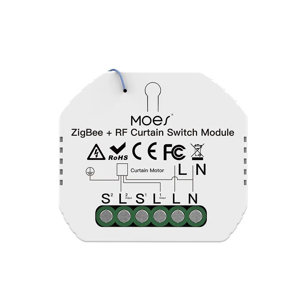 Smart Curtain Switch Module with ZigBee and RF Remote Control