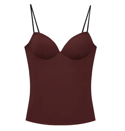 HXAO Burgundy Corset Bustier Camisole Backless Sleeveless Going Out Top for Women