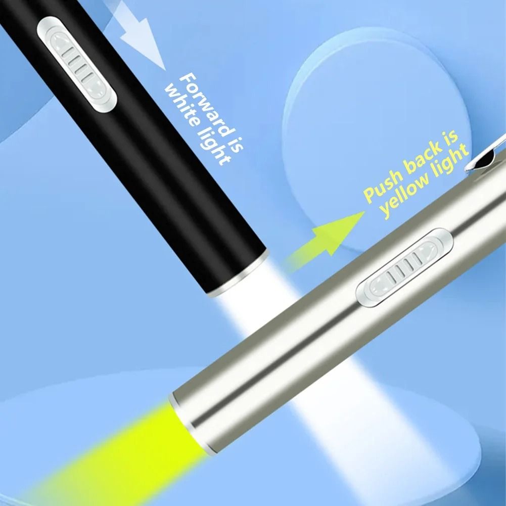 USB Rechargeable Medical Pen Light with Stainless Steel Clip Nursing Flashlight