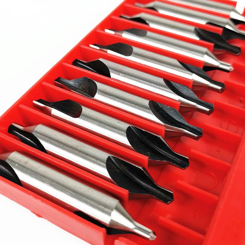 10-Piece 60 Degree Center Drills Set, Precision Combined Countersink Tools, High-Speed Steel Construction for Accurate