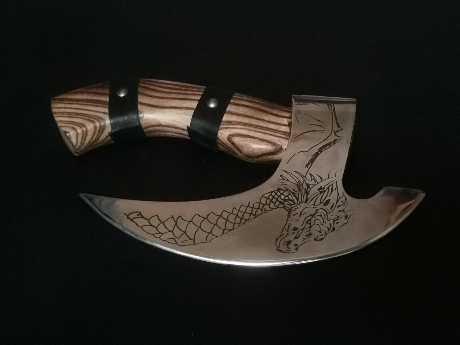 Engraved Hand-Forged Viking Axe | D2 Steel 9