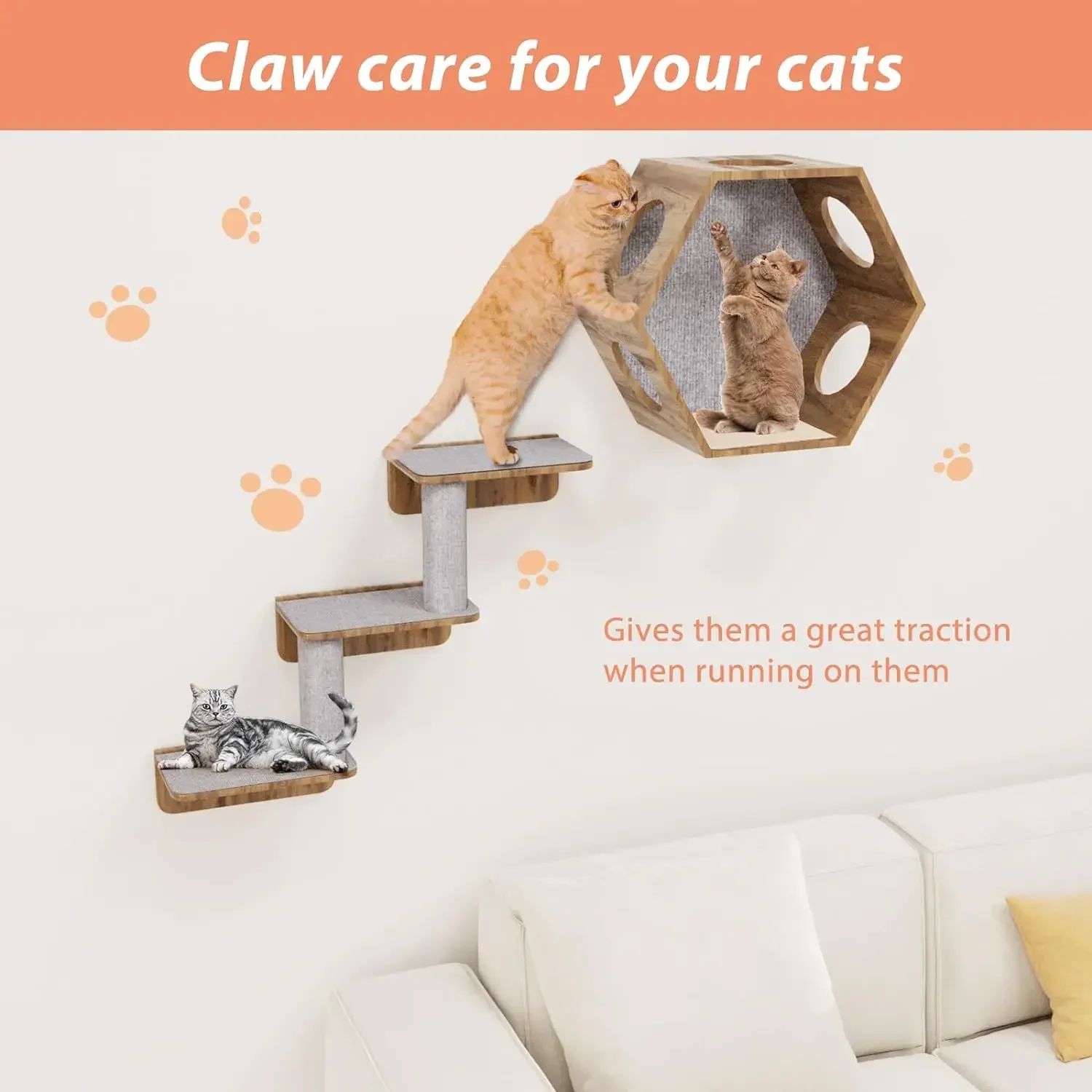 ScratchGuard Self-Adhesive Cat Scratching Mat – Trimmable Furniture Protector Carpet for Sofa & Walls