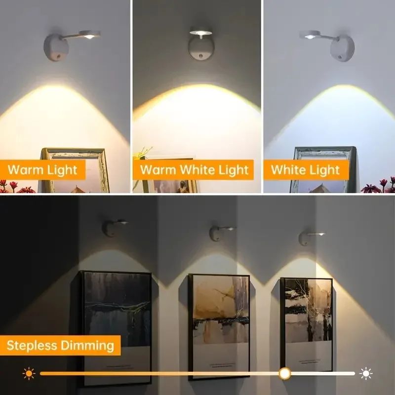 Rechargeable Motion Sensor LED Spotlight – Wireless Dimmable Wall Light for Art, Pictures & Indoor Lighting