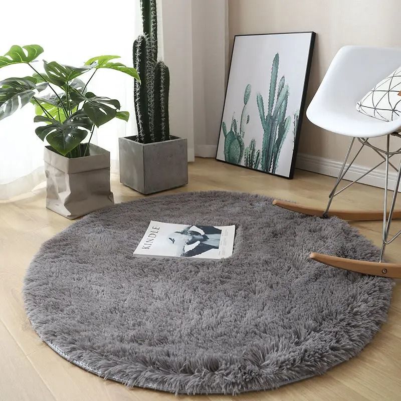 CloudSoft Round Plush Rug for Living Room & Bedroom Comfort