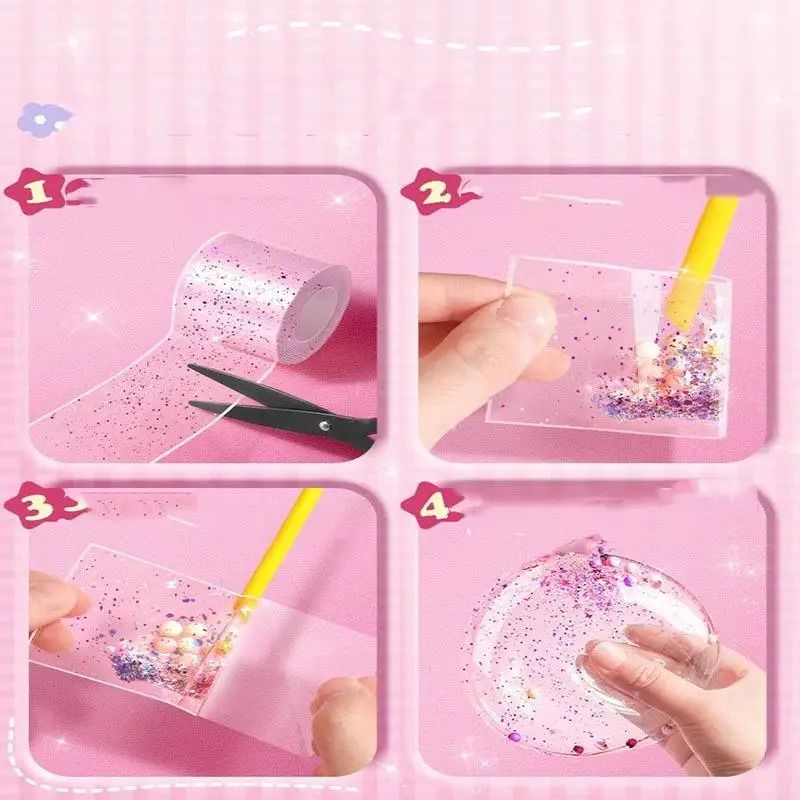 PET Nano Glue Knead Music Full Set | Double Sided Nano Tape Bubble Decompression Toy Kit