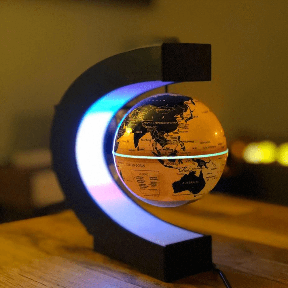 Magnetic Levitation Floating World Map Globe with LED Light, Gifts for Boys and Girls, Perfect for Desk Decoration