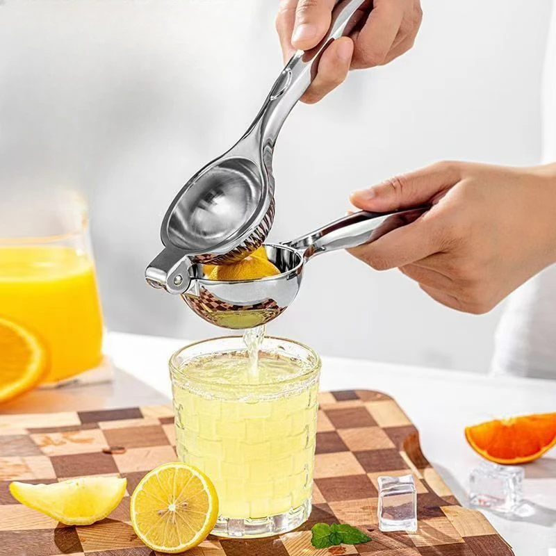 Fruit Pressing Squeezer, Manual Juicer Stainless Steel Processor, Lemon Clip Kitchen Accessories