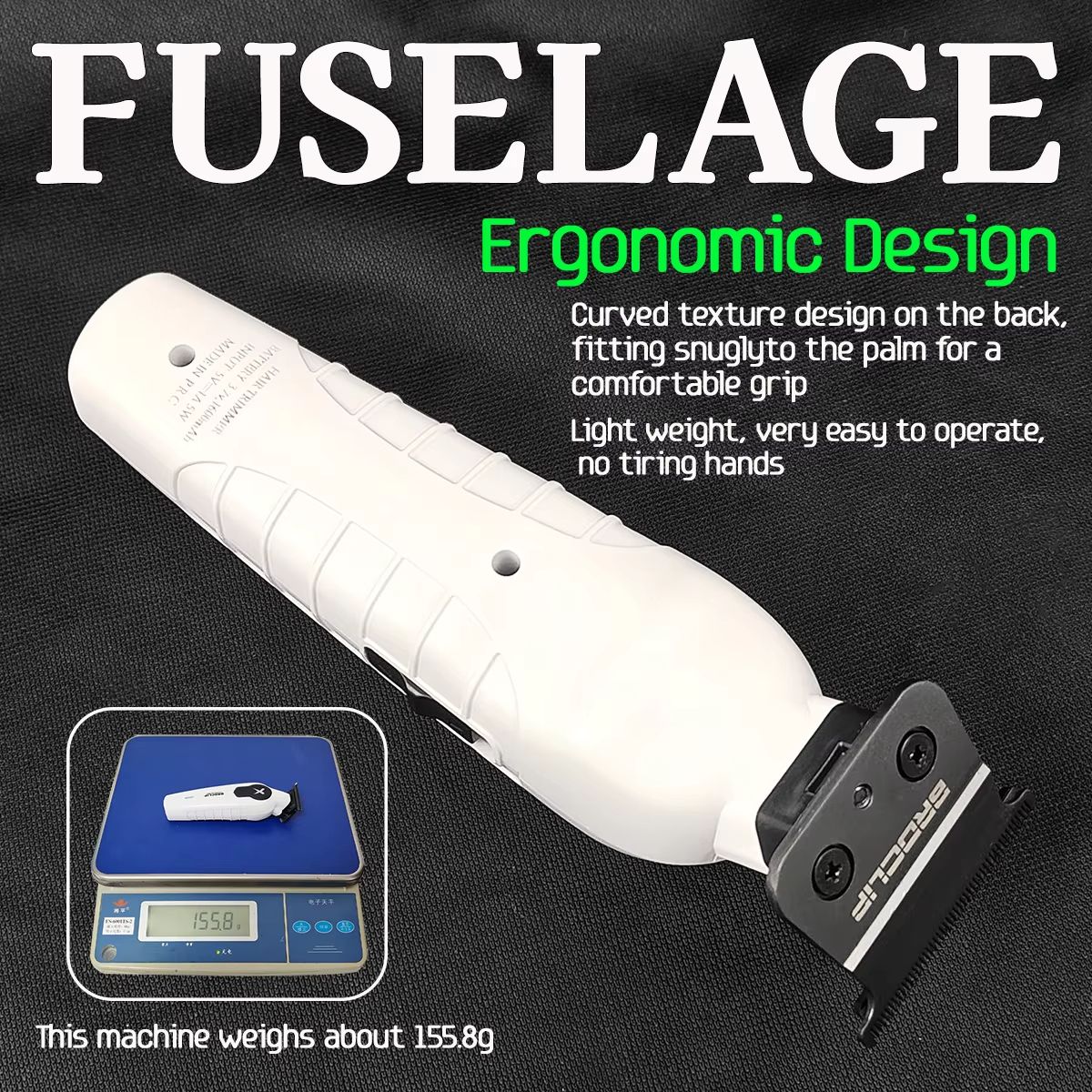 BRDCLIP X Series Professional Electric Hair Trimmer – 7700RPM DLC Blade Barber Tool