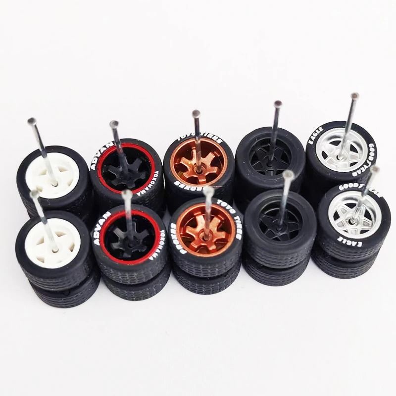 1/64 Scale Custom Alloy Wheels and Rubber Tires