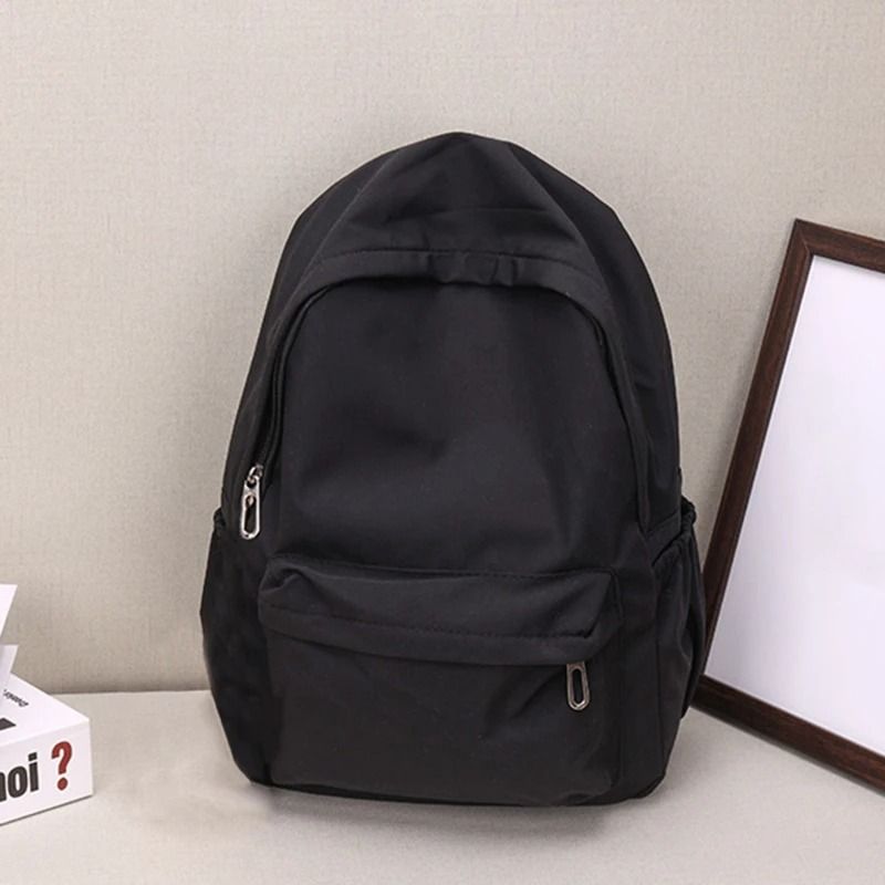 Waterproof Large Capacity School Backpack for Girls Solid Color Casual Student Daypack