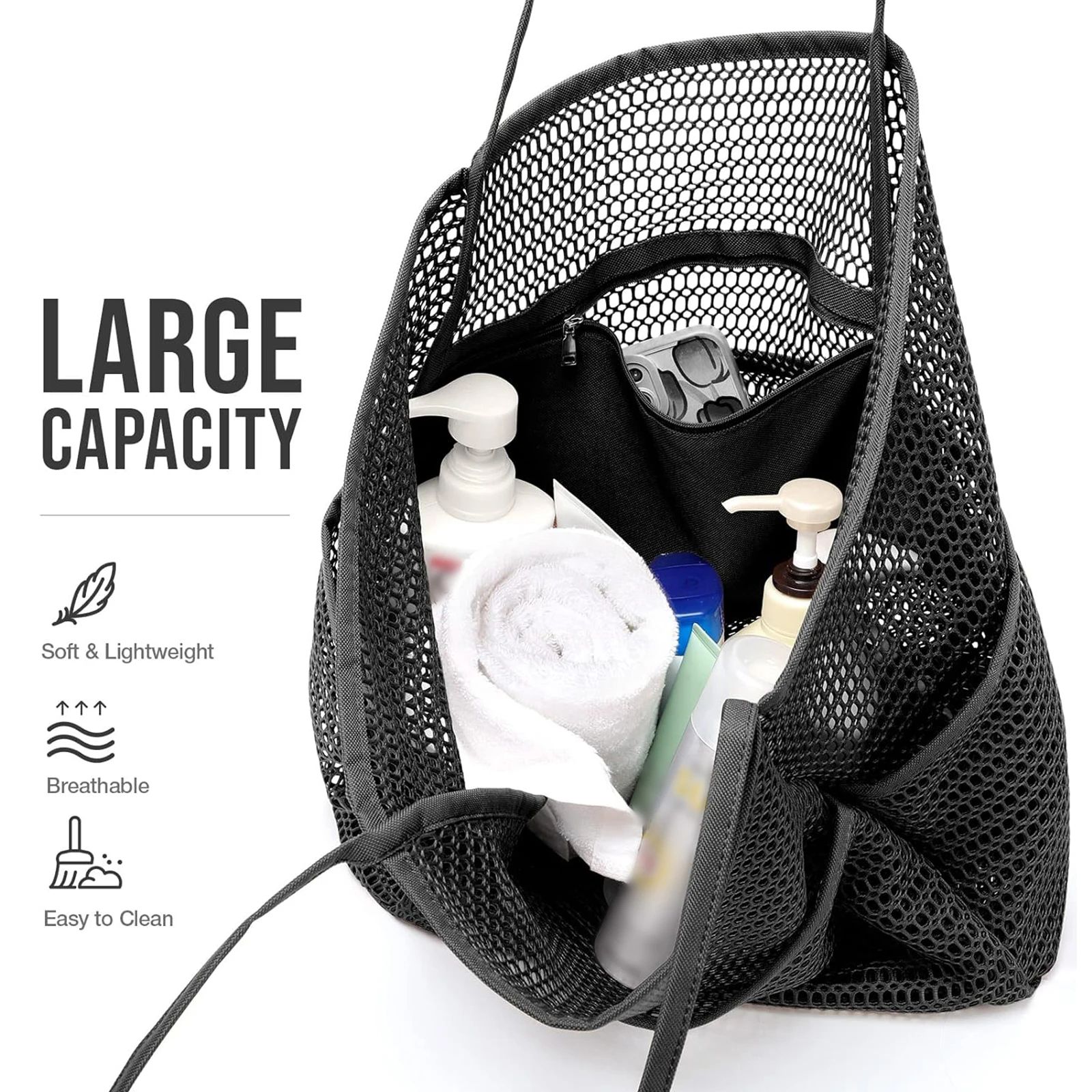 Large Mesh Beach Tote Shoulder Bag