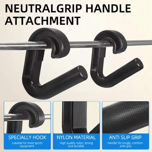 2 PCS Nylon Suspension Grip Handles – Non Slip Lat Pulldown and Cable Machine Attachments