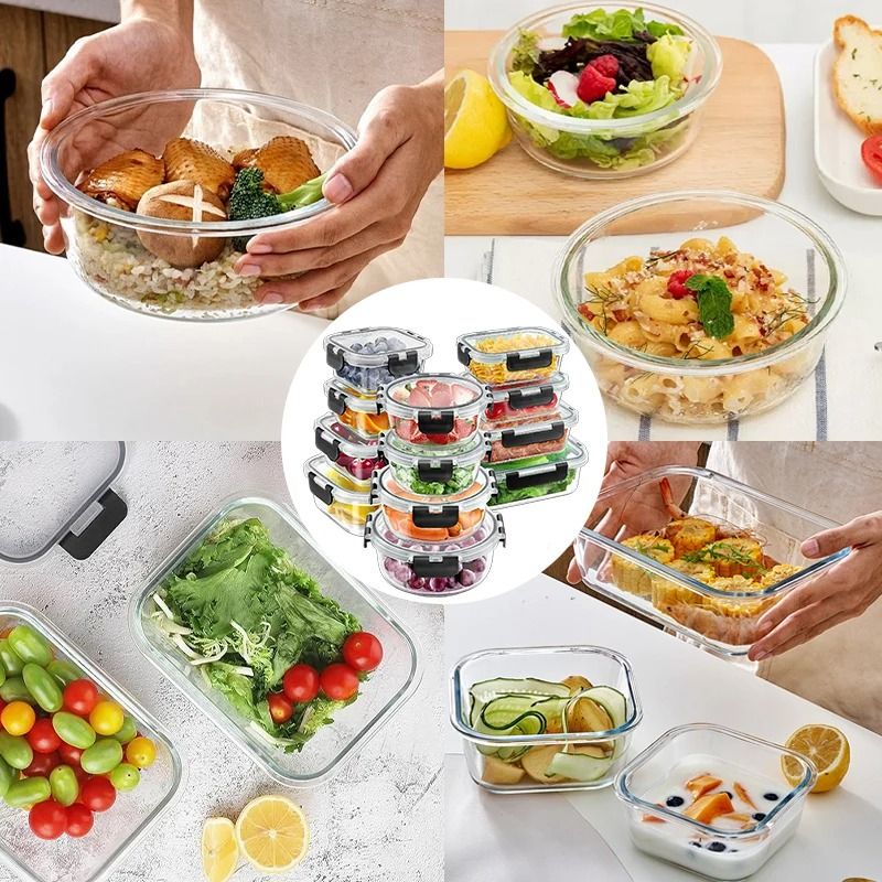 12-Piece Glass Lunch Box Set and Airtight Meal Prep Containers