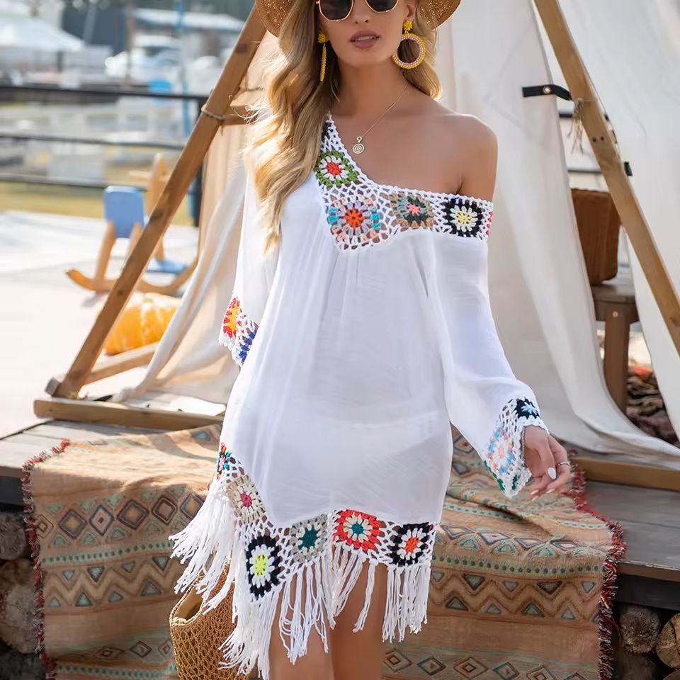 Crochet Fringe Bikini Cover Up Dress
