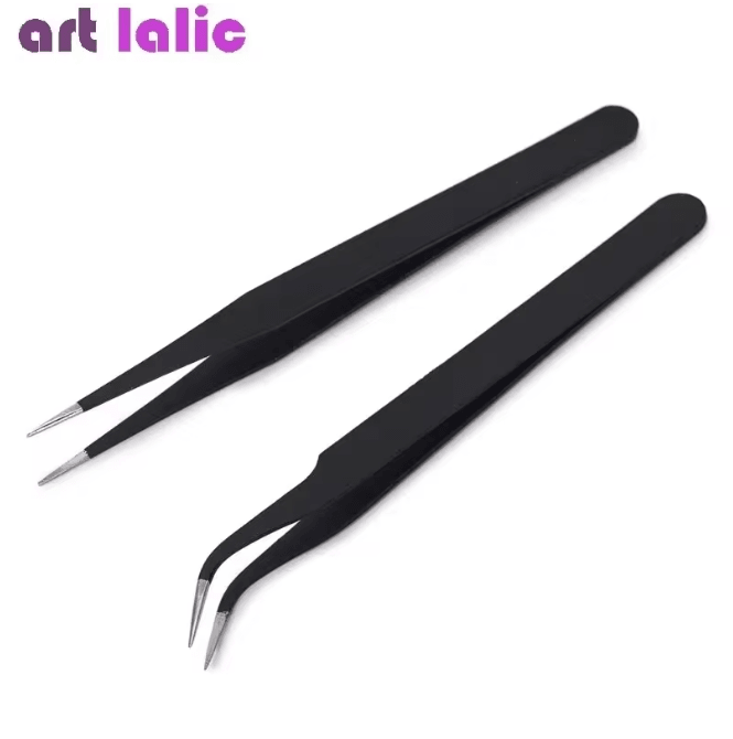 Anti Static Precision Tweezers for Nail Art and Eyelash Extensions