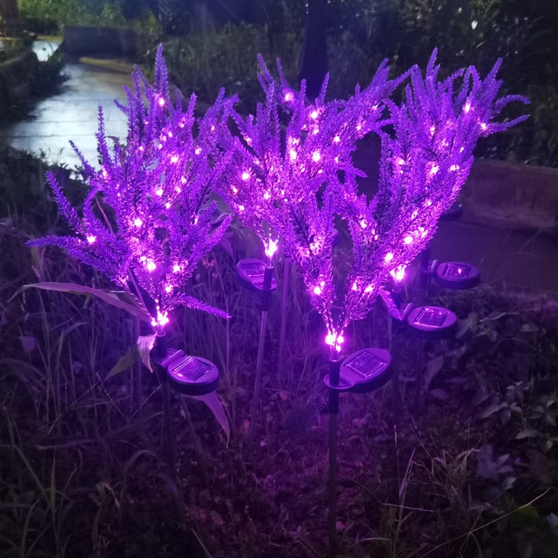 Outdoor Court yard Simulation Light, LED Solar Lavender Light, Square Lawn Ground Insertion, Land scape Flower Light