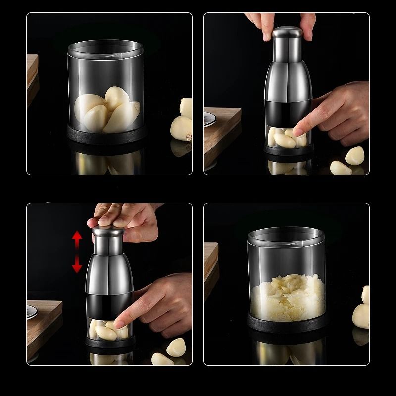 Stainless Steel Garlic Masher Manual Press Kitchen Chopper Tool