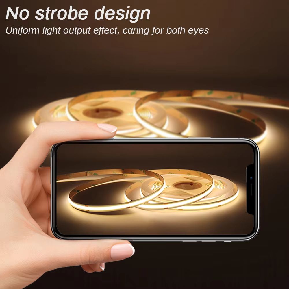 LumiFlex COB LED Strip Light – 3mm/5mm Ultra-Slim Dimmable 12V/24V High-CRI Lighting