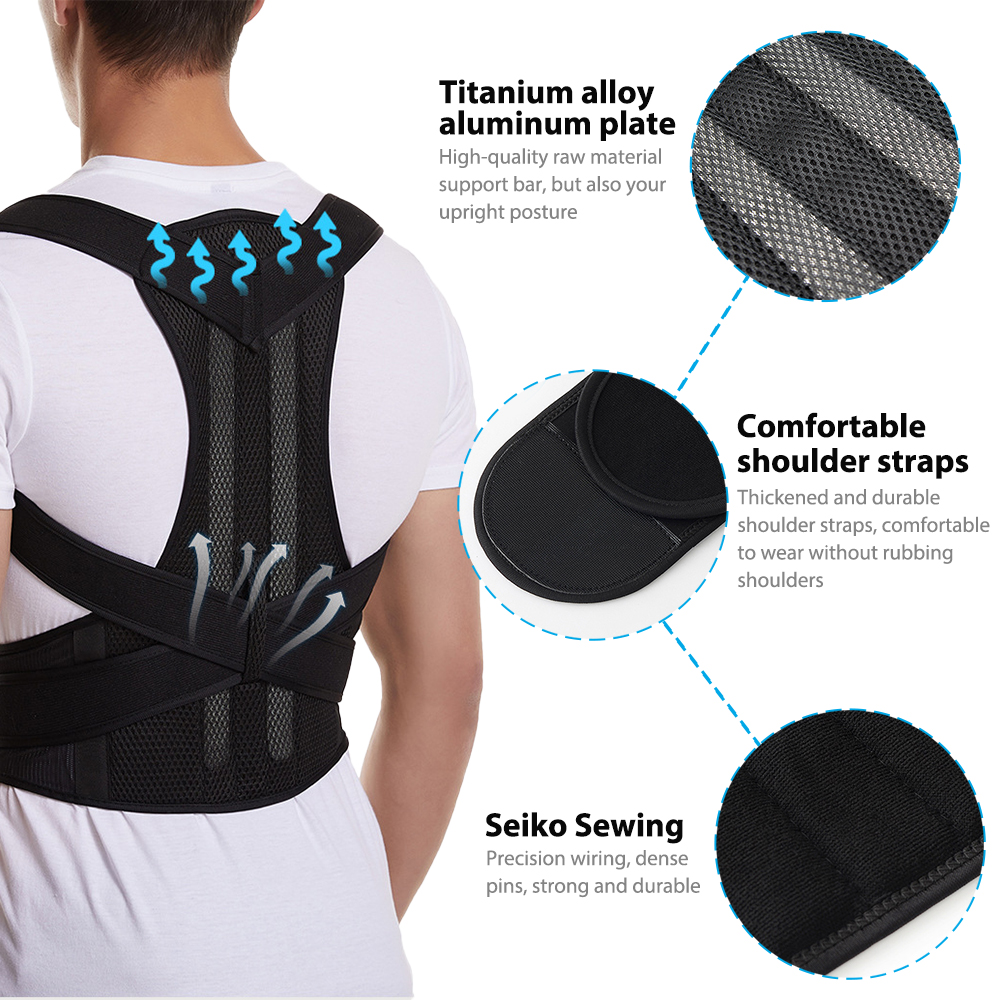 Back Brace Posture Corrector Adjustable Shoulder Straightener for Men & Women