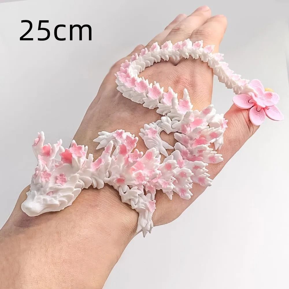 3D Printed Articulated Cherry Blossom Dragon Sculpture