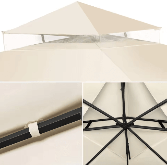 GardenShade Gazebo Canopy Replacement Top 3x3M Outdoor Patio Roof Cover