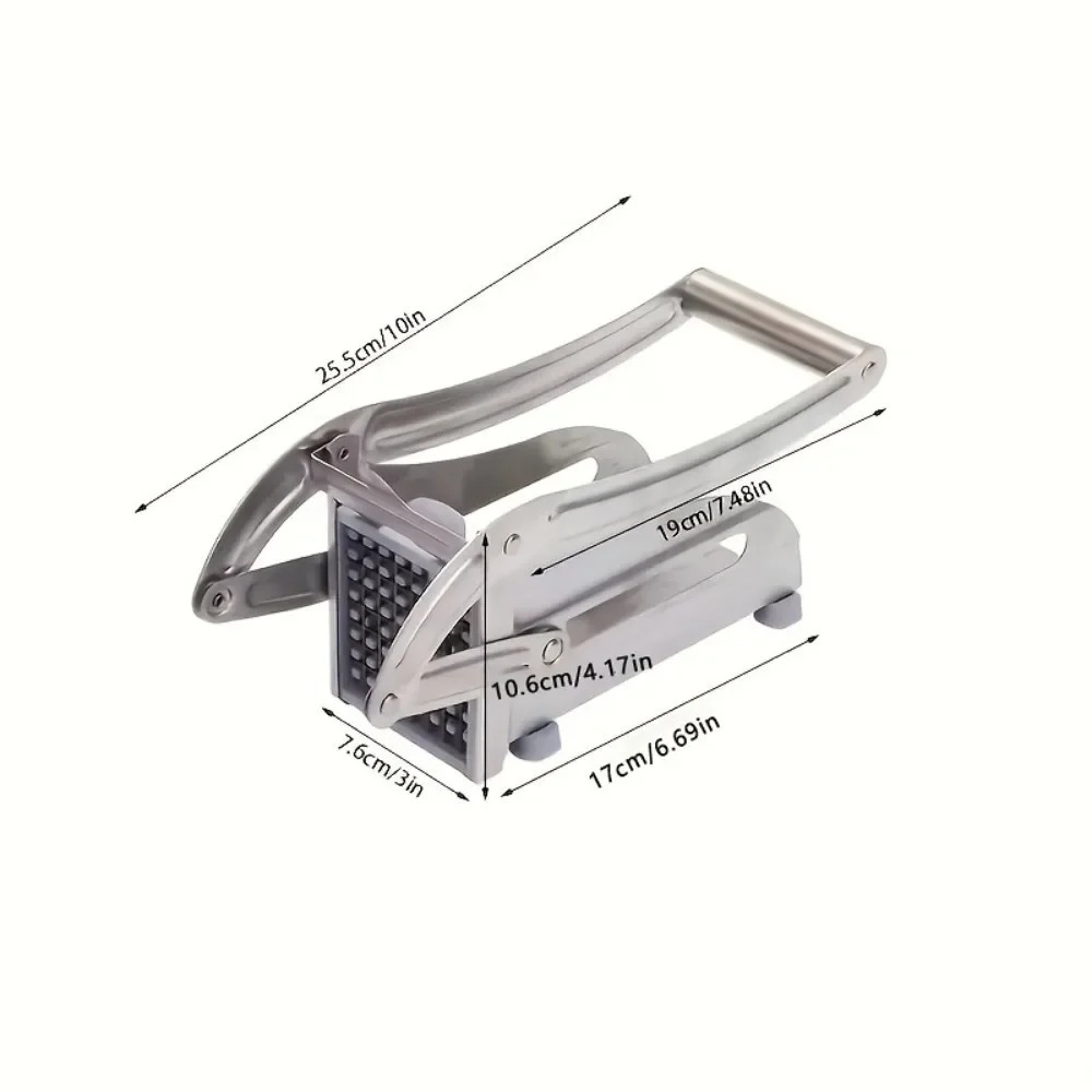 Stainless Steel Potato Cutter with Non-slip Suction Base & Replacement Blades Vegetable and Chips Chopper