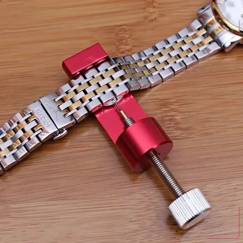 Adjustable watch band link remover Tool, All-Metal watch strap adjustment tool with Spare Pins