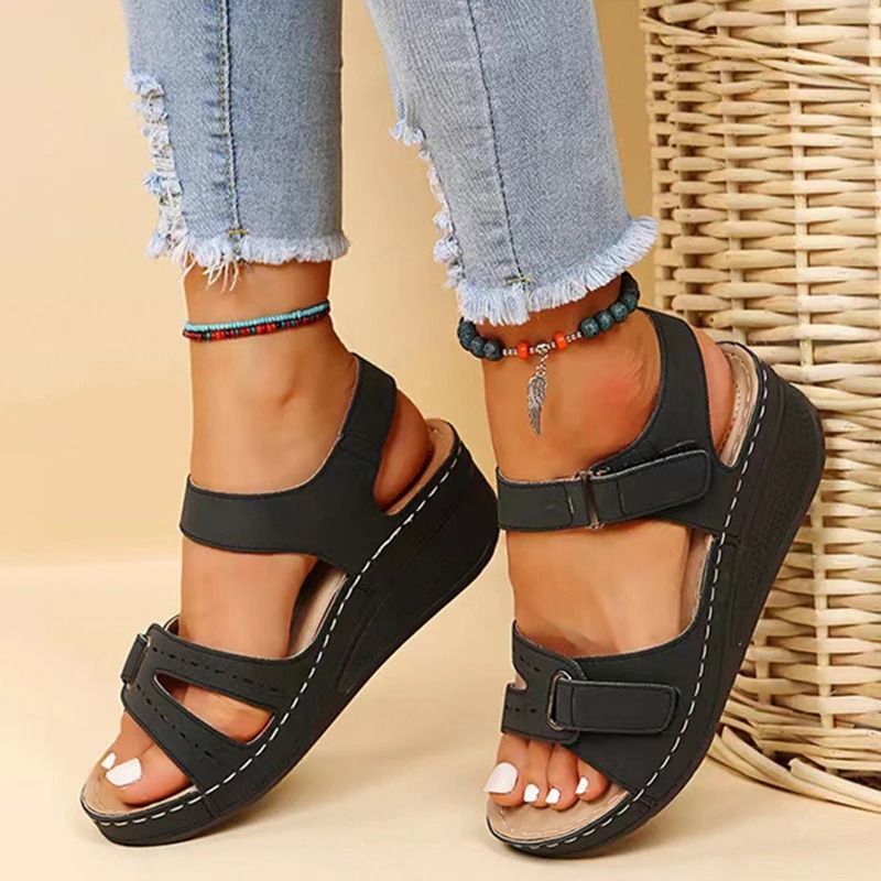 Summer Women Wedge Sandals Open Toe Soft Walking Shoes