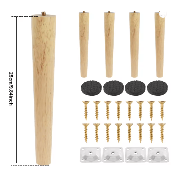 Solid Wood Furniture Legs Replacement Feet Set of 4