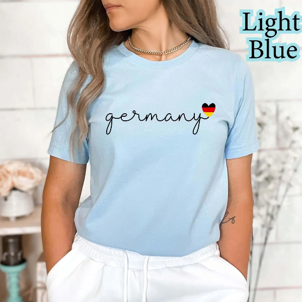 Germany Heart Flag Shirt, German Pride Tee, Minimal Travel Shirt, Cute Deutschland Gift, Aesthetic Vacation T-Shirt