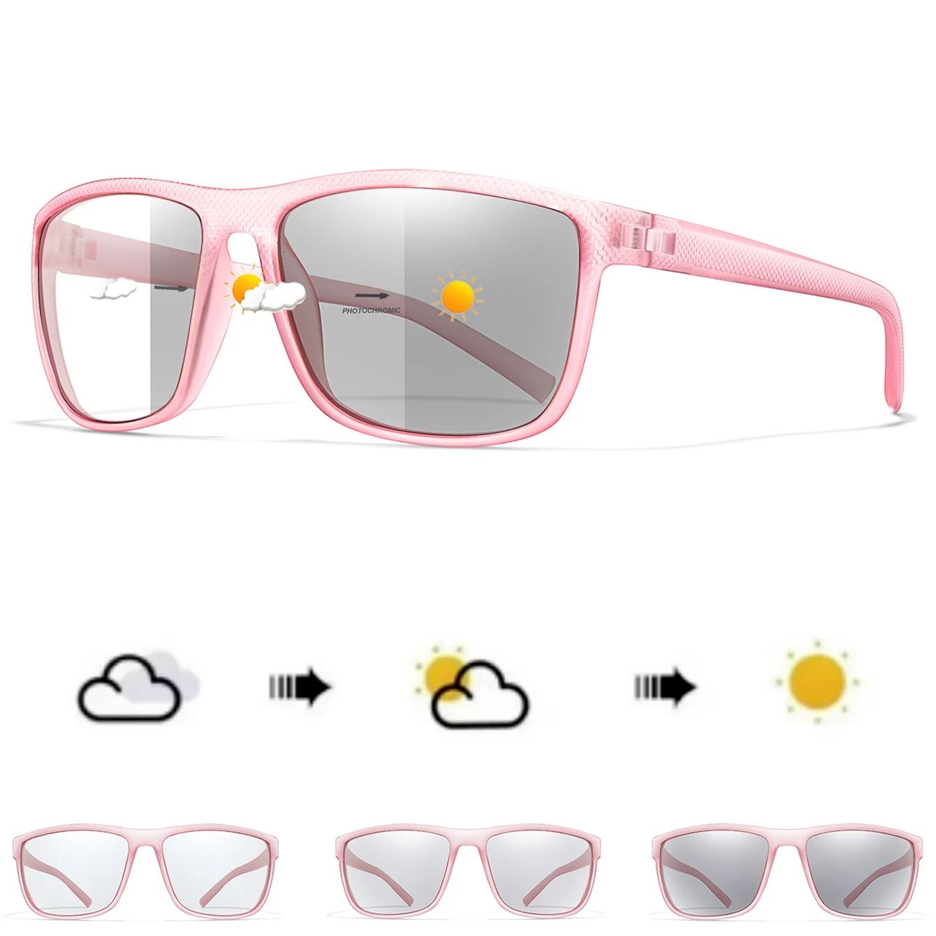 Photochromic Square Driving Sunglasses