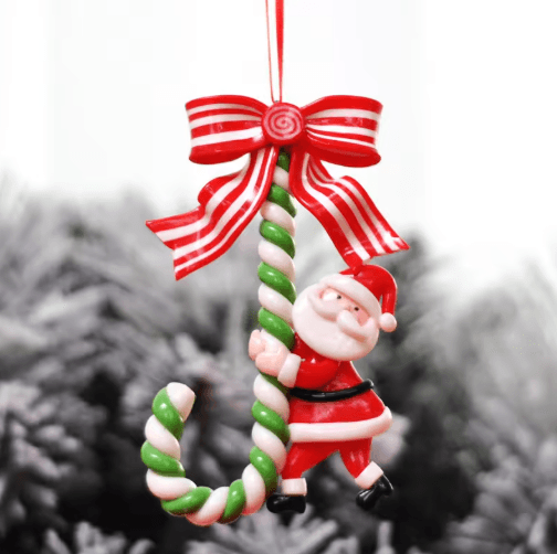 Handcrafted Santa & Snowman Soft Pottery Christmas Tree Pendant