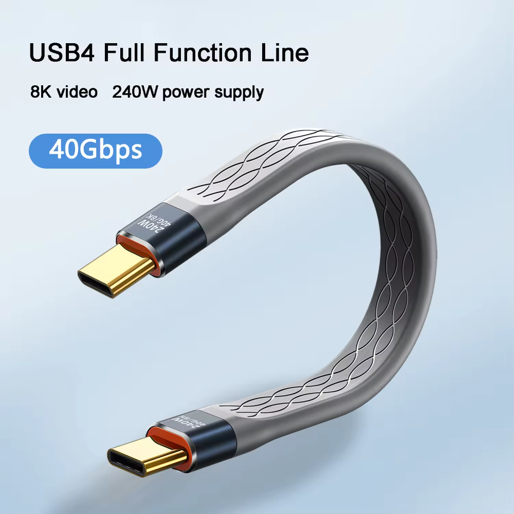 USB C to USB C Cable Fast Charging & Data Transfer, Resolution, Flat Extension Cord