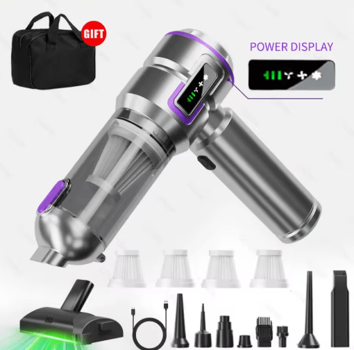 Mini Cordless Car Vacuum Cleaner 998000PA Powerful Handheld Vacuum and Blower for Home and Auto
