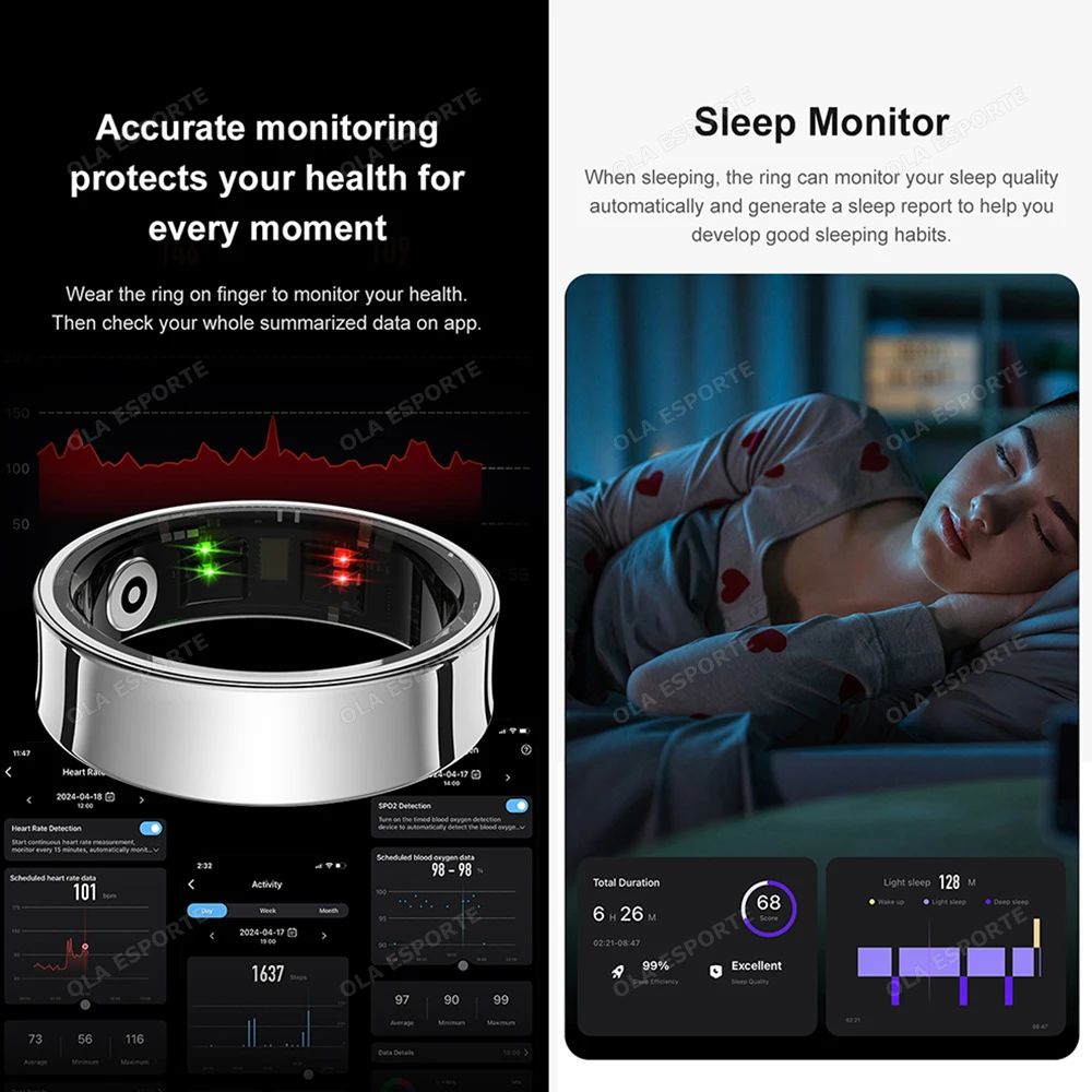 R09 Smart Health Fitness Ring Heart Rate SpO2 Sleep Tracker