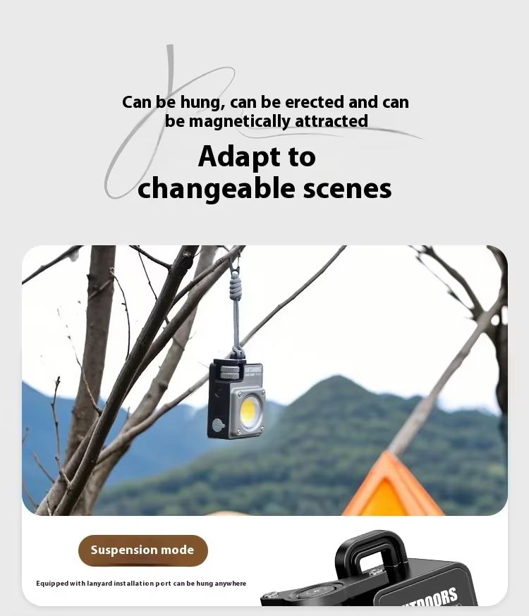 COB Rechargeable Waterproof Camping Lantern With Magnetic Hook and Emergency Charger