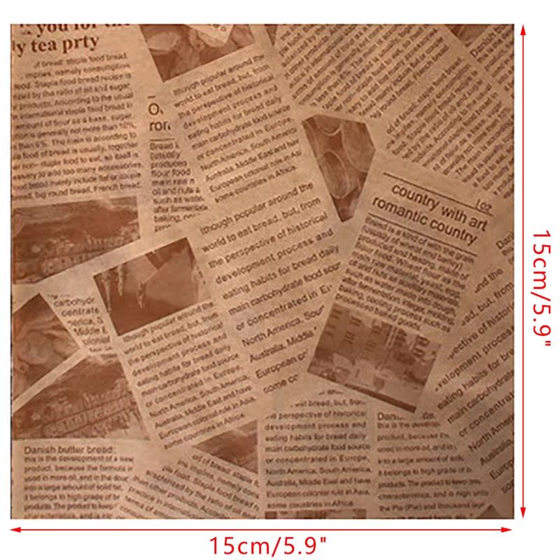 100Pcs Kraft Paper Sandwich Wrap - Disposable Oil-Proof Triangle Food Packing BagS