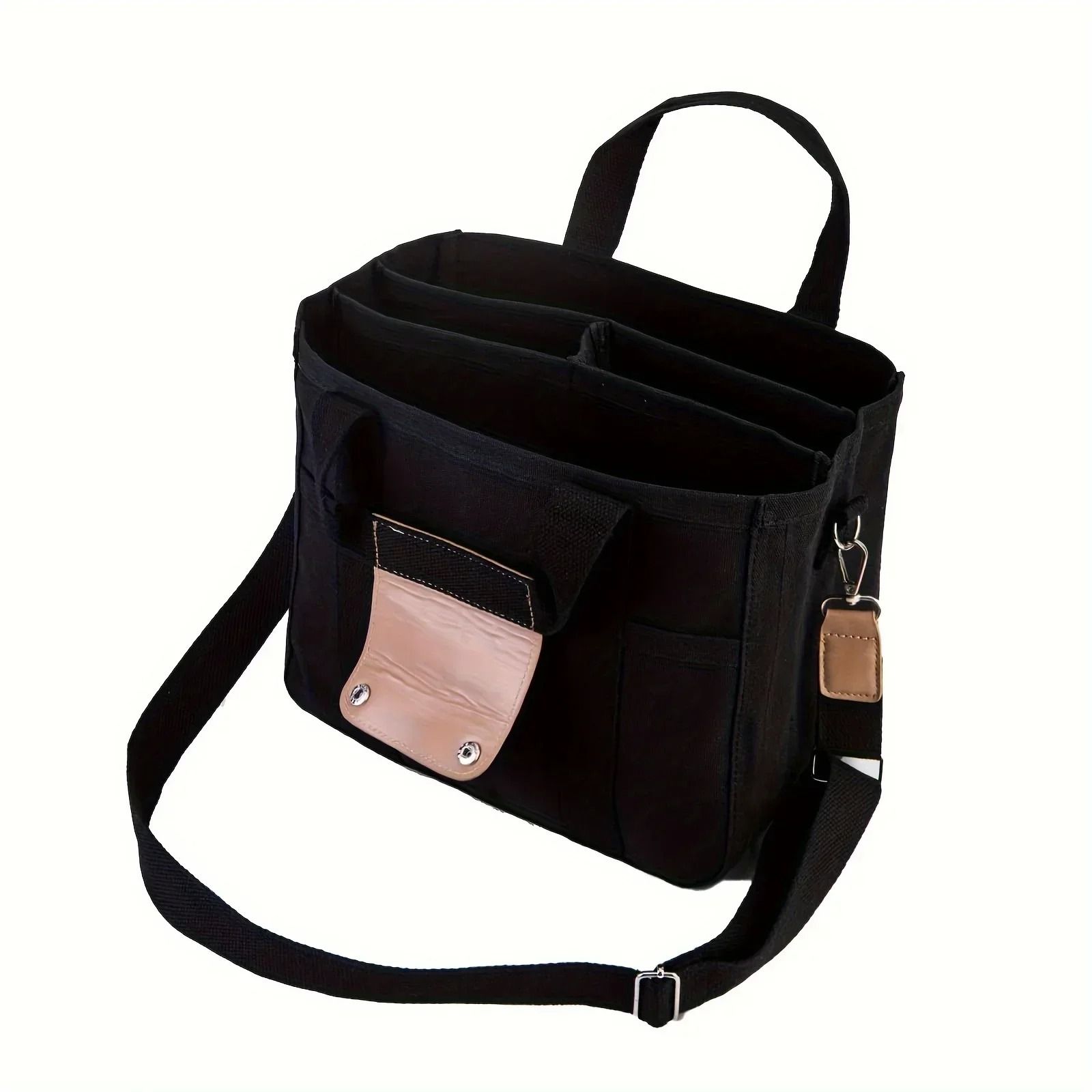 Ladies Canvas Handbag Multi Pocket Large Capacity Tote Bag