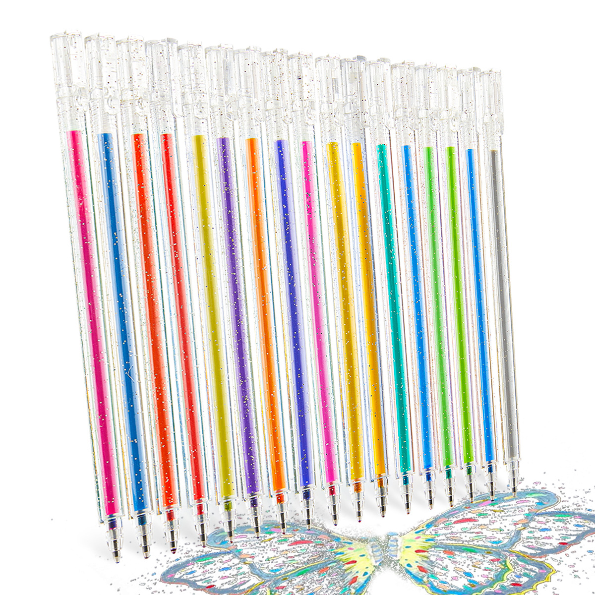 Metallic Gel Pens Quick Dry, Glitter Gel Markers for Cardstock, Diary Drawing, Marking, Coloring DIY Art Projects
