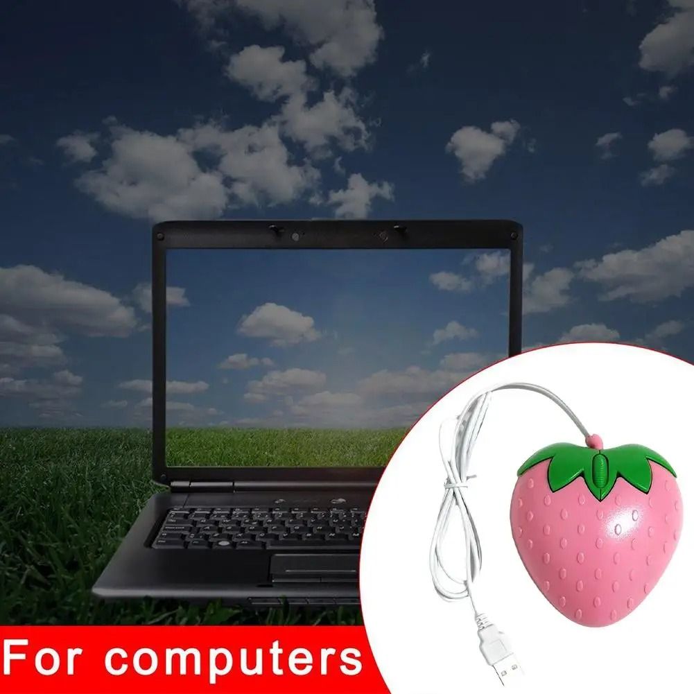 Creative Strawberry Shaped Mini Wired Mouse
