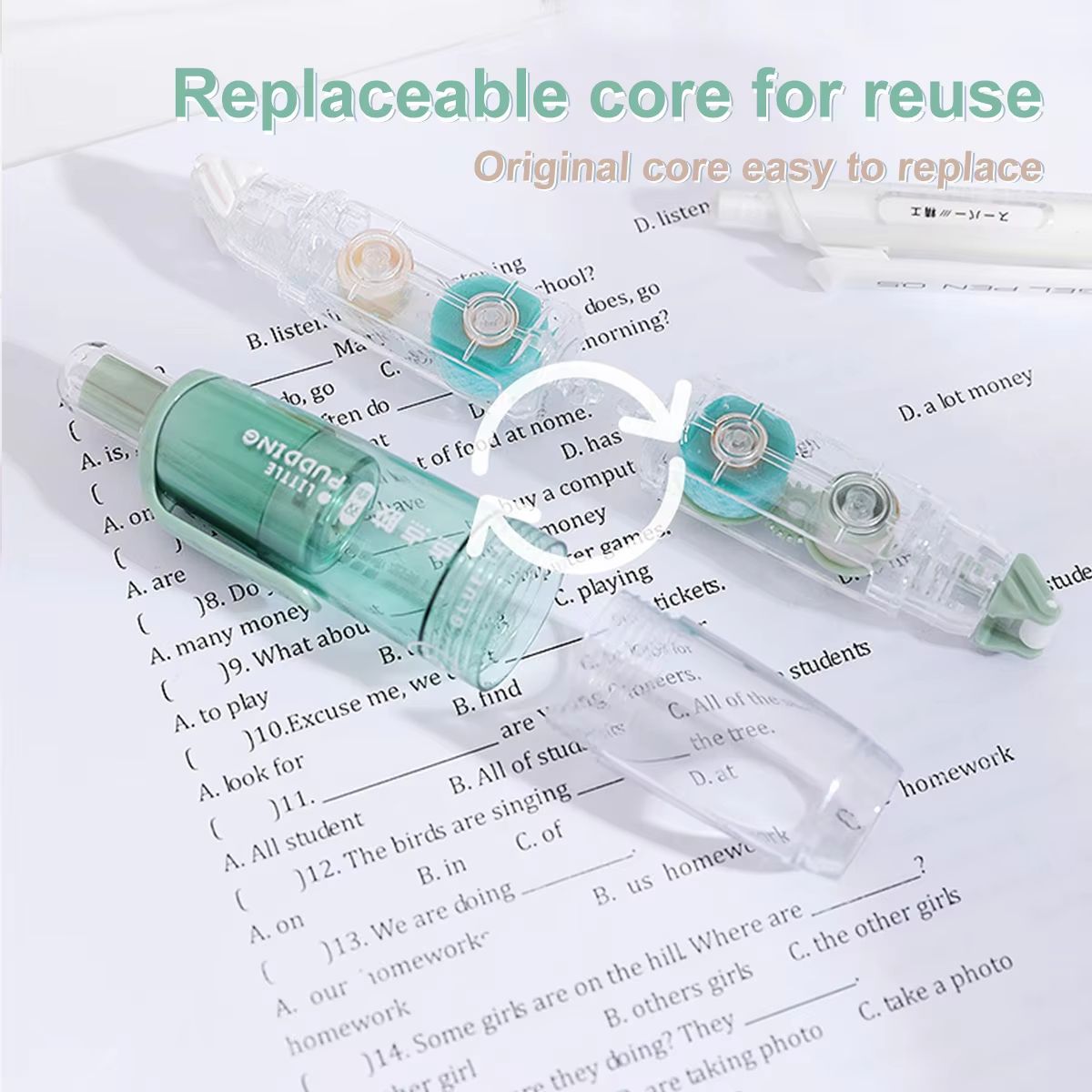Multi-Pack Transparent Dot Glue Tape Set with Replaceable Double-Sided Refills
