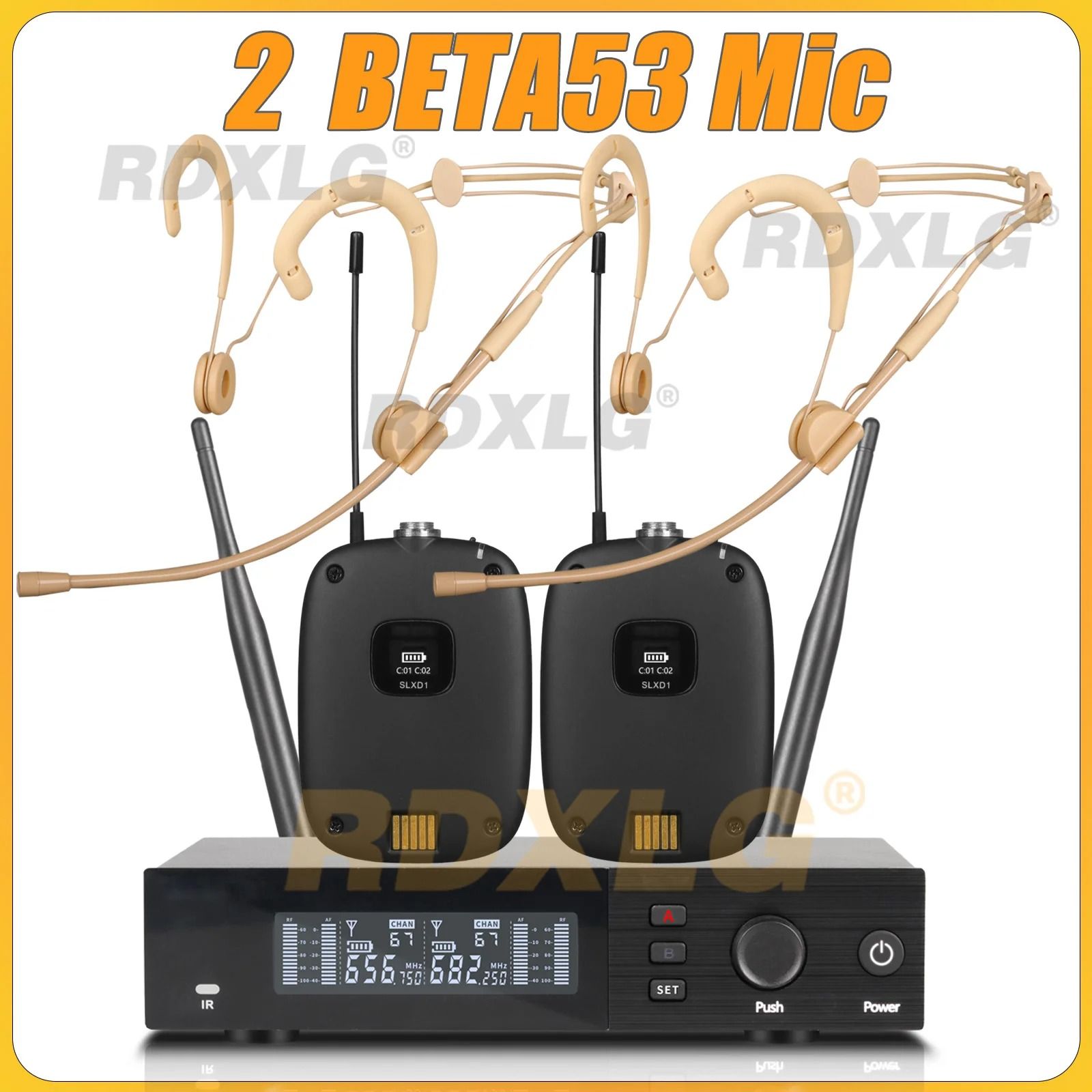SLXD4 Professional Dual Wireless Microphone System with Two Handheld UHF Microphones