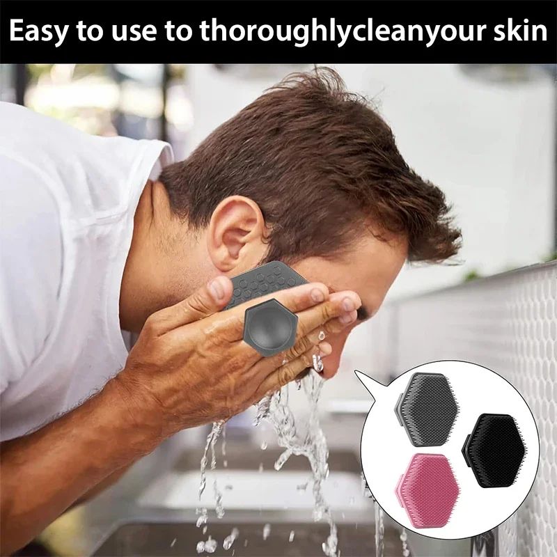 Silicone Facial Cleansing Brush for Deep Pore Exfoliation & Beard Prep