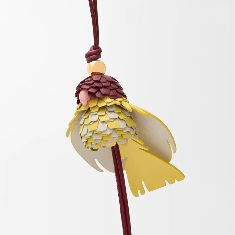 Leather Flower Bag Charm